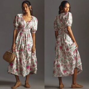 NWT Anthropologie Somerset Maxi Dress Puff-Sleeve Edition